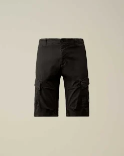C.P. Company Stretch Sateen Cargo Shorts Black Best