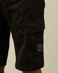 C.P. Company Stretch Sateen Cargo Shorts Black Best