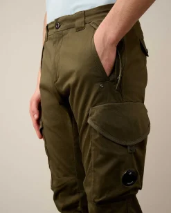 C.P. Company Stretch Sateen Ergonomic Lens Utility Pants Ivy Green Sale