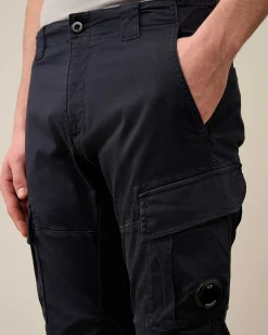 C.P. Company Stretch Sateen Ergonomic Lens Cargo Pants Total Eclipse-Blue Fashion