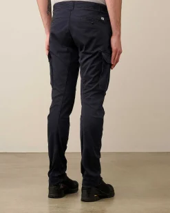 C.P. Company Stretch Sateen Ergonomic Lens Cargo Pants Total Eclipse-Blue Fashion