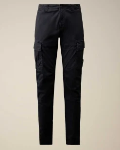 C.P. Company Stretch Sateen Ergonomic Lens Cargo Pants Total Eclipse-Blue Fashion