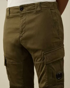 C.P. Company Stretch Sateen Ergonomic Lens Cargo Pants Ivy Green Cheap