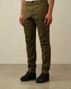 C.P. Company Stretch Sateen Ergonomic Lens Cargo Pants Ivy Green Cheap