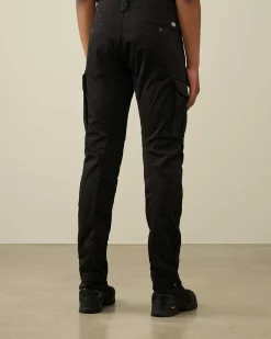 C.P. Company Stretch Sateen Ergonomic Lens Cargo Pants Black Flash Sale