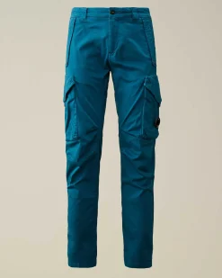 C.P. Company Stretch Sateen Ergonomic Lens Utility Pants Ink Blue Best Sale