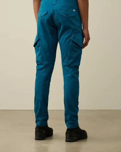 C.P. Company Stretch Sateen Ergonomic Lens Utility Pants Ink Blue Best Sale