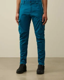 C.P. Company Stretch Sateen Ergonomic Lens Utility Pants Ink Blue Best Sale