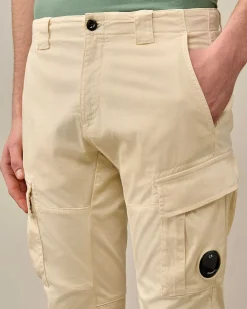 C.P. Company Stretch Sateen Ergonomic Lens Cargo Pants Pistachio Shell-Beige Online
