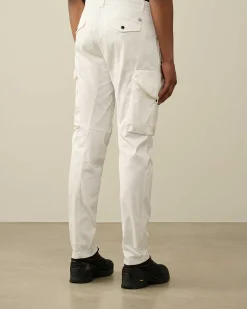 C.P. Company Stretch Sateen Ergonomic Lens Utility Pants Gauze White Online