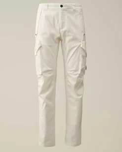 C.P. Company Stretch Sateen Ergonomic Lens Utility Pants Gauze White Online