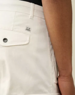 C.P. Company Stretch Sateen Ergonomic Lens Utility Pants Gauze White Online