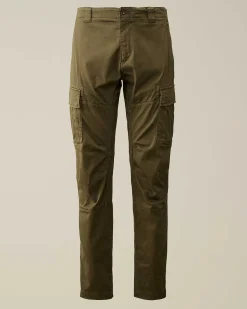 C.P. Company Stretch Sateen Ergonomic Logo Cargo Pants Ivy Green Shop