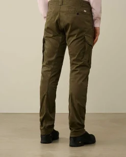 C.P. Company Stretch Sateen Ergonomic Logo Cargo Pants Ivy Green Shop