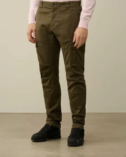 C.P. Company Stretch Sateen Ergonomic Logo Cargo Pants Ivy Green Shop