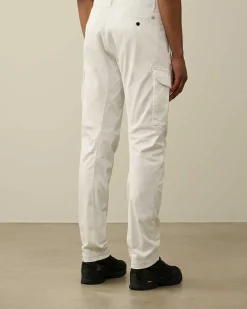 C.P. Company Stretch Sateen Ergonomic Logo Cargo Pants Gauze White Shop