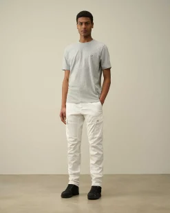 C.P. Company Stretch Sateen Ergonomic Logo Cargo Pants Gauze White Shop
