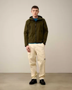 C.P. Company Stretch Sateen Loose Cargo Pants Pistachio Shell-Beige Fashion