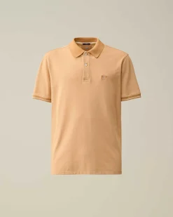 C.P. Company Tacting Piquet Polo Shirt Pastry Shell-Orange Clearance