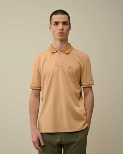 C.P. Company Tacting Piquet Polo Shirt Pastry Shell-Orange Clearance