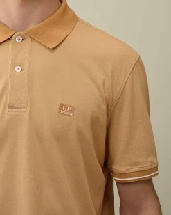 C.P. Company Tacting Piquet Polo Shirt Pastry Shell-Orange Clearance