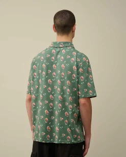 C.P. Company Tacting Piquet Sponged Polo Shirt Duck Green Shop