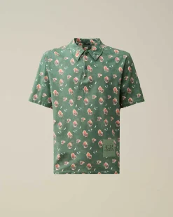 C.P. Company Tacting Piquet Sponged Polo Shirt Duck Green Shop
