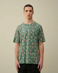 C.P. Company Tacting Piquet Sponged T-Shirt Duck Green Flash Sale