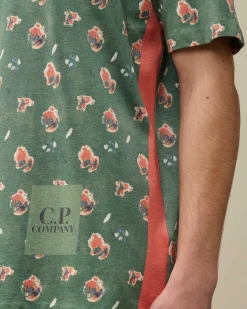 C.P. Company Tacting Piquet Sponged T-Shirt Duck Green Flash Sale