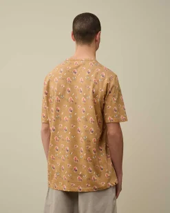 C.P. Company Tacting Piquet Sponged T-Shirt Pastry Shell-Orange Shop