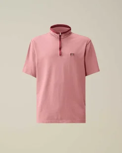 C.P. Company Tacting Piquet Zipped Polo Shirt Red Bud New