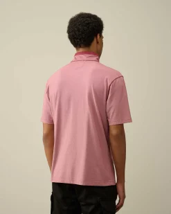 C.P. Company Tacting Piquet Zipped Polo Shirt Red Bud New