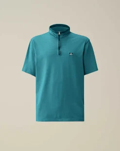 C.P. Company Tacting Piquet Zipped Polo Shirt Ink Blue Best