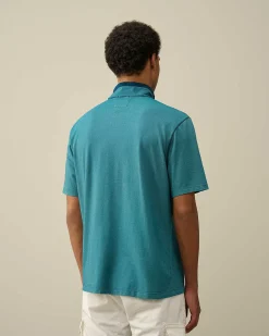 C.P. Company Tacting Piquet Zipped Polo Shirt Ink Blue Best