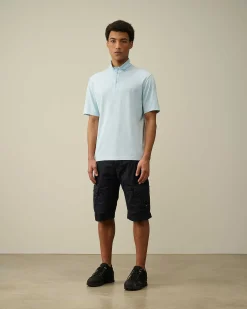 C.P. Company Tacting Piquet Zipped Polo Shirt Starlight Blue Sale