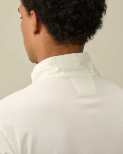 C.P. Company Tacting Piquet Zipped Polo Shirt Gauze White Cheap