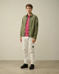 C.P. Company Taylon L Zipped Shirt Agave Green New