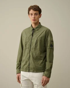 C.P. Company Taylon L Zipped Shirt Agave Green New