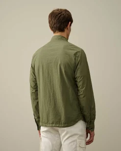 C.P. Company Taylon L Zipped Shirt Agave Green New