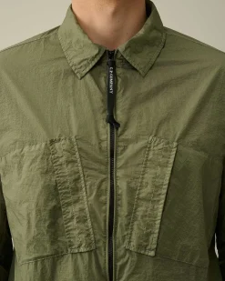 C.P. Company Taylon L Zipped Shirt Agave Green New