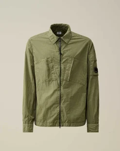 C.P. Company Taylon L Zipped Shirt Agave Green New