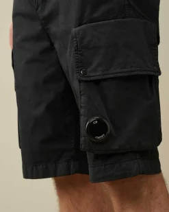 C.P. Company Twill Stretch Cargo Shorts Total Eclipse-Blue Best Sale