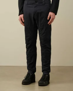 C.P. Company Twill Stretch Ergonomic Pants Total Eclipse-Blue Discount