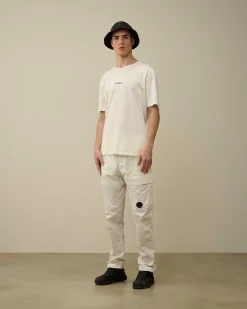 C.P. Company Twill Stretch Regular Utility Cargo Pants Gauze White Cheap