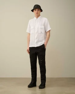 C.P. Company Twill Stretch Regular Utility Cargo Pants Black Best Sale