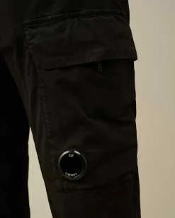 C.P. Company Twill Stretch Regular Utility Cargo Pants Black Best Sale