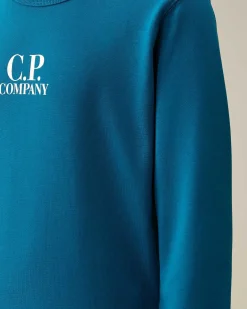 C.P. Company U16 Basic Fleece Logo Sweatshirt Ink Blue Outlet