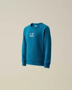 C.P. Company U16 Basic Fleece Logo Sweatshirt Ink Blue Hot