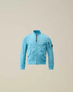 C.P. Company U16 Chrome-R Bomber Jacket Niagara-Blue Cheap