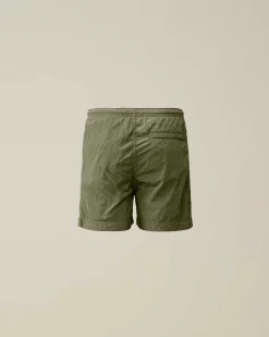 C.P. Company U16 Chrome-R Logo Print Swim Shorts Agave Green New